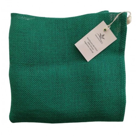 Šiurkštus natūralaus džiuto rankšluostis, žalias (68x150 cm)