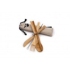 Kelioninis bambukinių stalo įrankių rinkinys (compact)